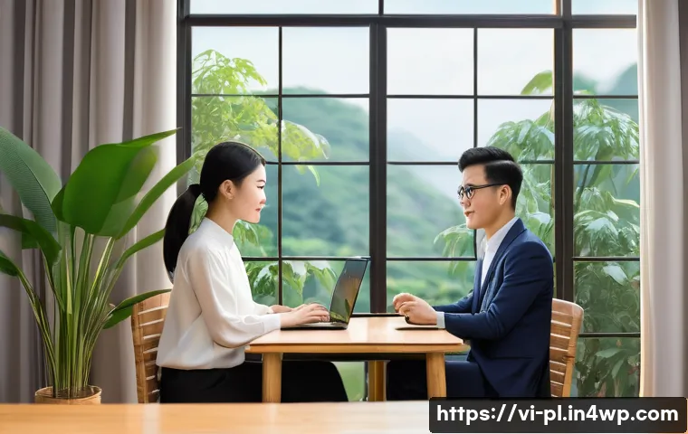 질의응답 세션에서의 기대 관리 - A modern Vietnamese online Q&A webinar scene set in a bright, minimalist room with traditional Vietn...